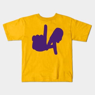 LA Hands Silhouette, Purple Kids T-Shirt